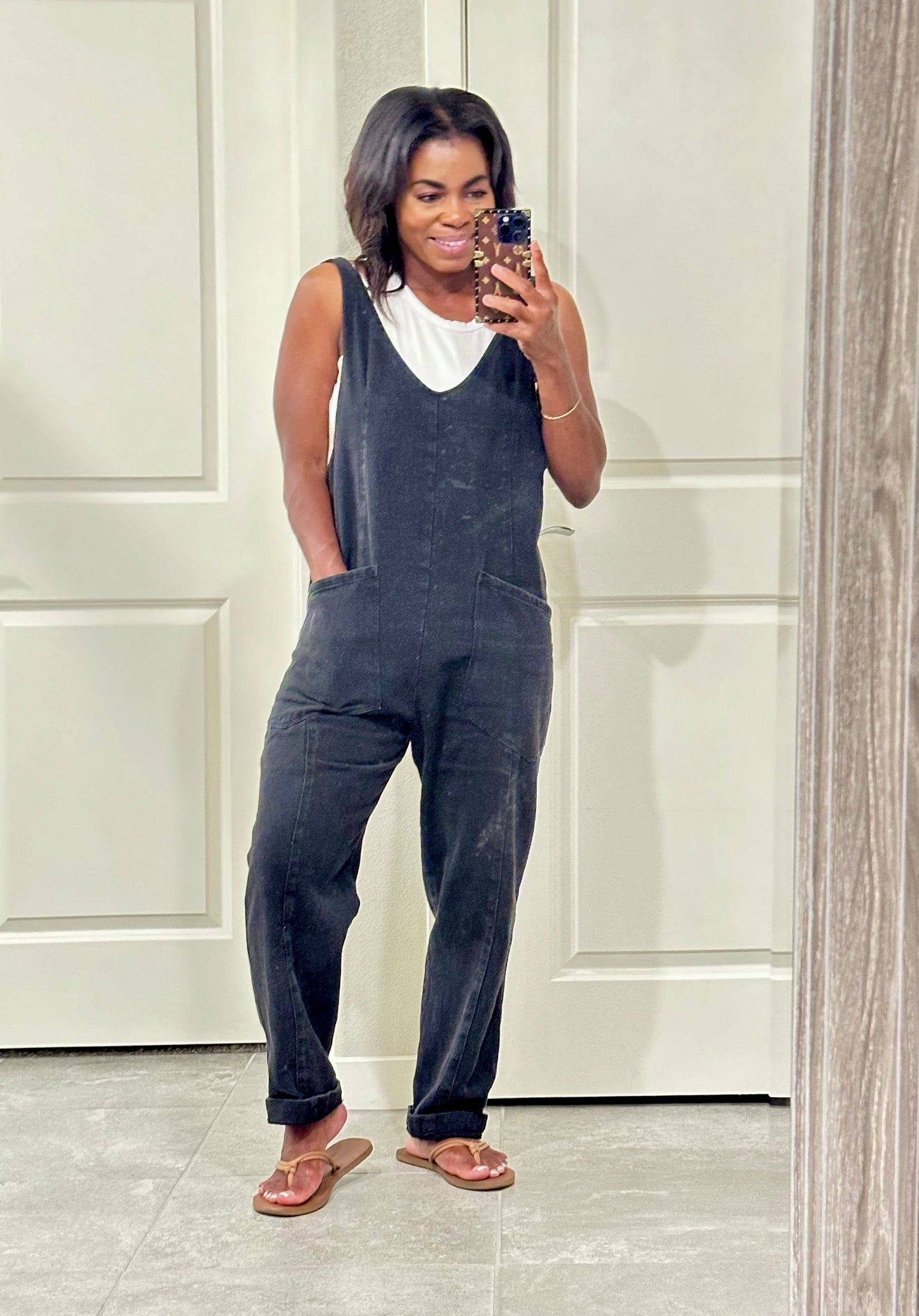 Lexi Washed Denim jumpsuit