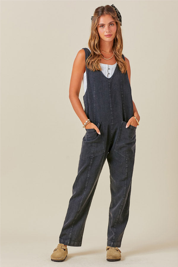 Lexi Washed Denim jumpsuit