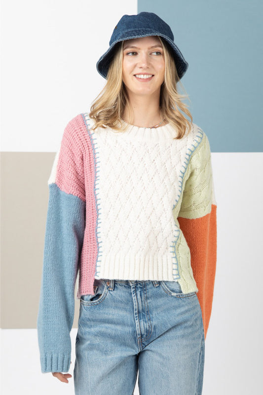 Mia Color Block Sweater
