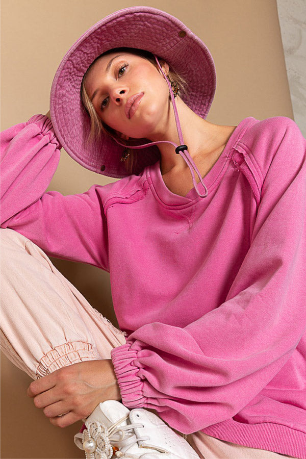 Peony Cross Strap Oversized Sweatshirt