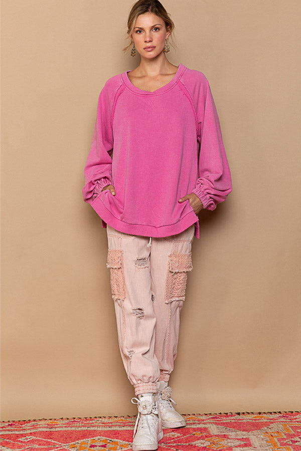 Peony Cross Strap Oversized Sweatshirt