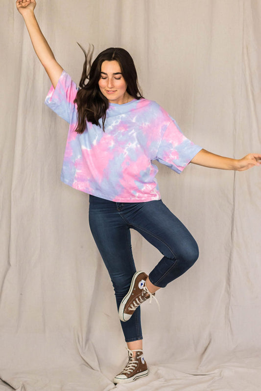 Cotton Candy Tie-Dye Boxy Tee