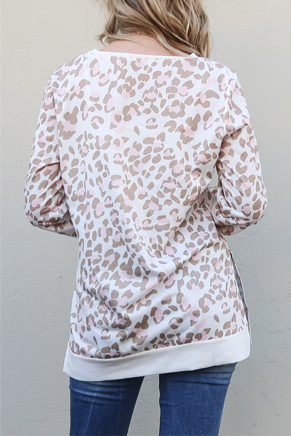 Layla Leopard Print Pullover